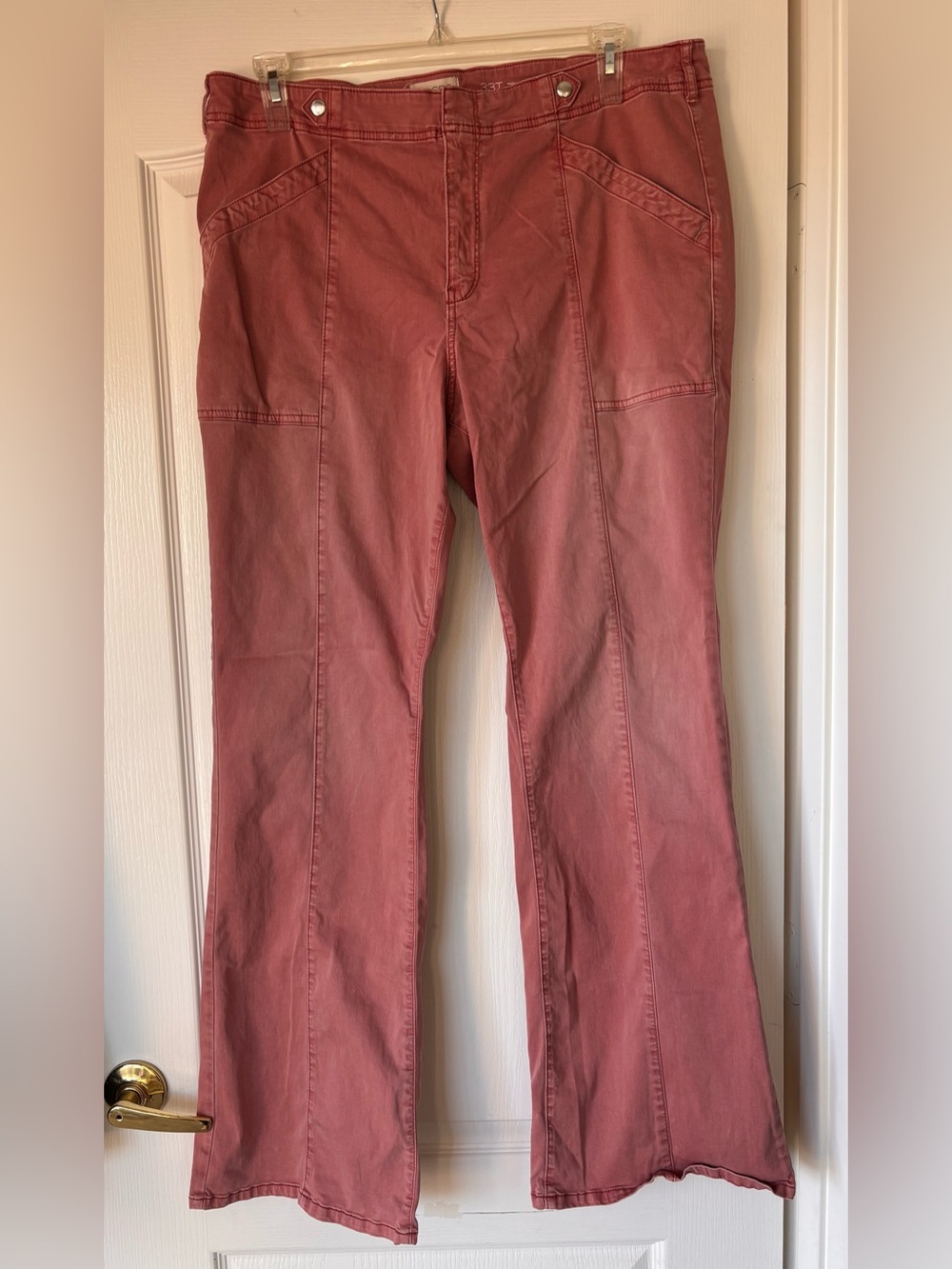 Anthropologie Pilcro Demilune Boot Rose Denim flare Jeans Women's Size 33 Tall